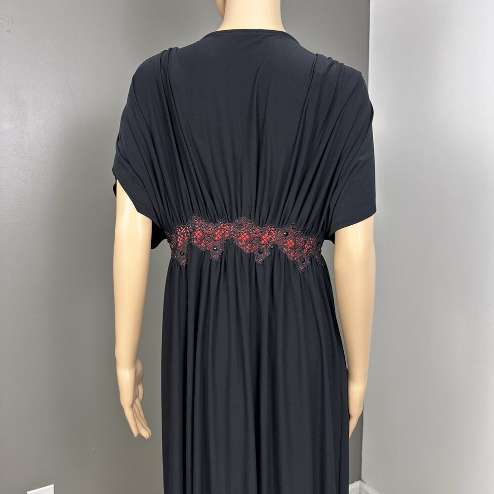 Soma Eloquence Set Maxi Nightgown Chemise Kimono Robe Black Red Lace Medium - Picture 6 of 13